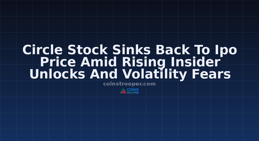 Circle Stock Sinks Back To Ipo Price Amid Rising Insider Unlocks And Volatility Fears