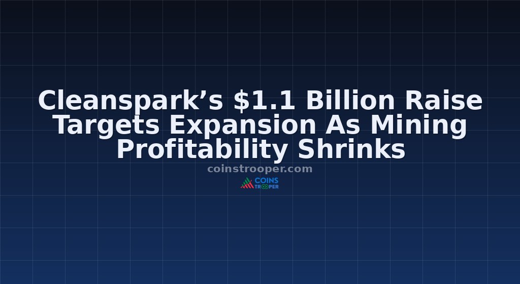 Cleanspark’s $1.1 Billion Raise Targets Expansion As Mining Profitability Shrinks