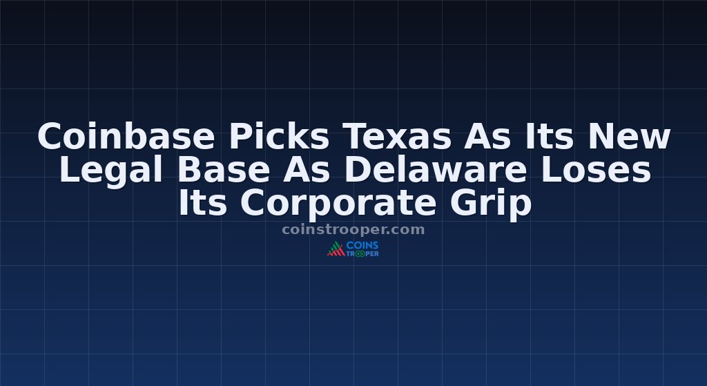 Coinbase Picks Texas As Its New Legal Base As Delaware Loses Its Corporate Grip