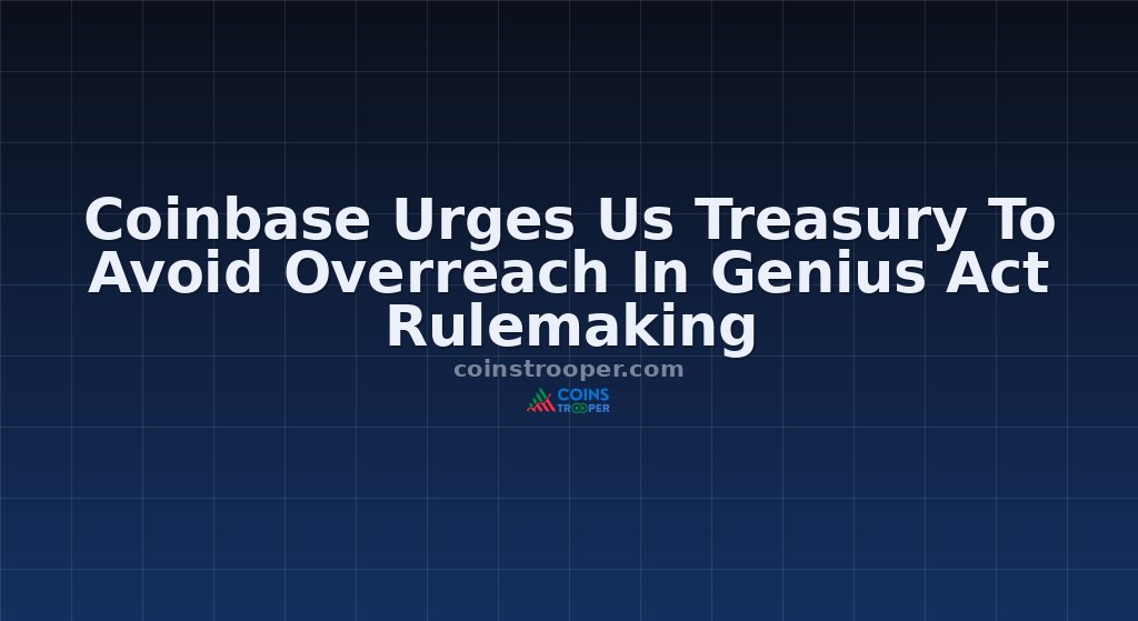 Coinbase Urges Us Treasury To Avoid Overreach In Genius Act Rulemaking