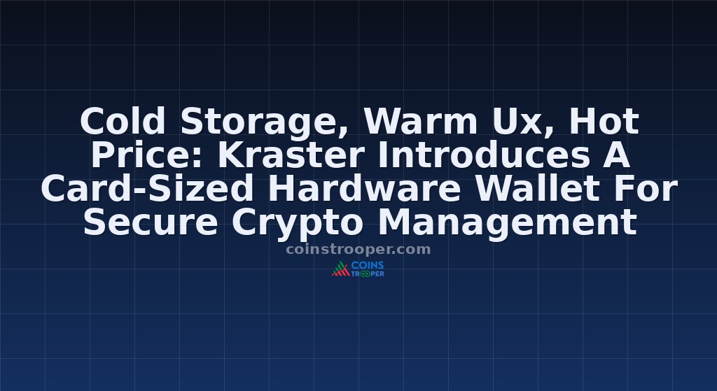 Cold Storage, Warm Ux, Hot Price: Kraster Introduces A Card-Sized Hardware Wallet For Secure Crypto Management