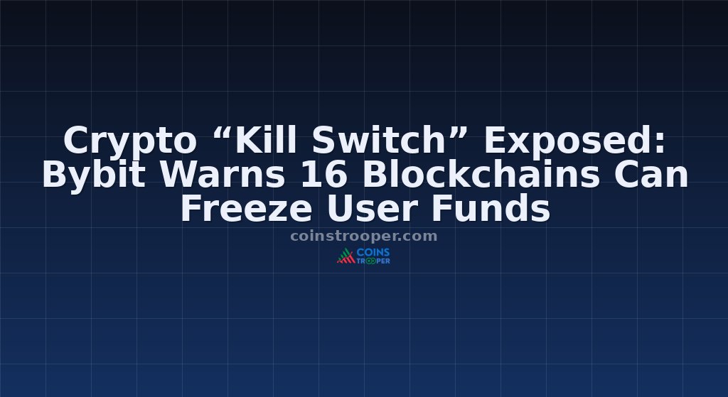 Crypto “Kill Switch” Exposed: Bybit Warns 16 Blockchains Can Freeze User Funds