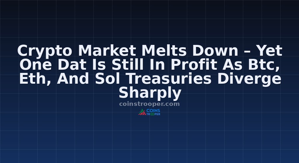 Crypto Market Melts Down – Yet One Dat Is Still In Profit As Btc, Eth, And Sol Treasuries Diverge Sharply