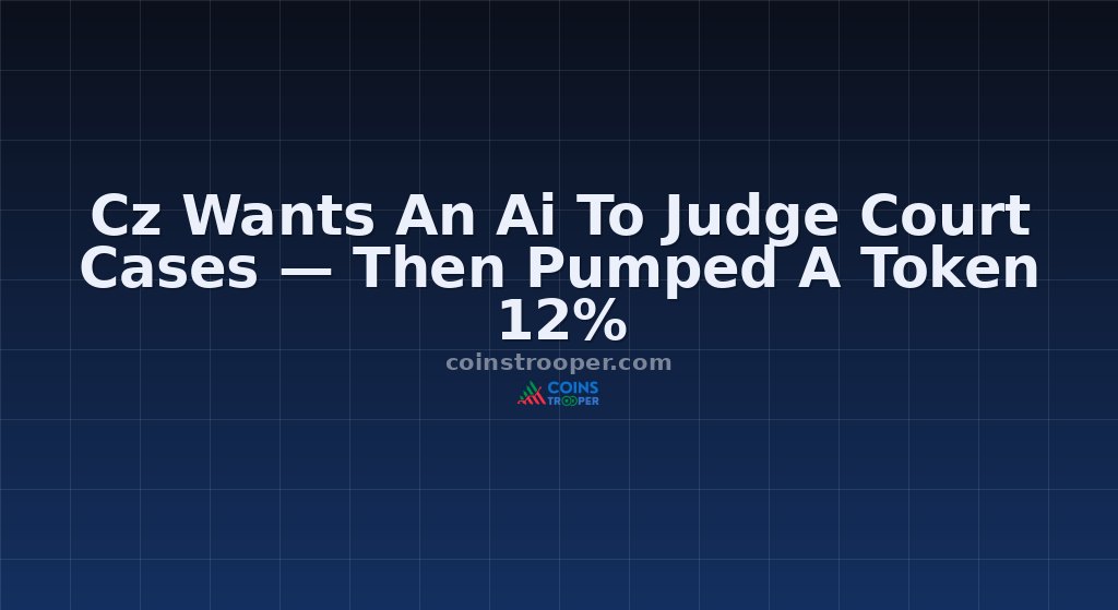 Cz Wants An Ai To Judge Court Cases — Then Pumped A Token 12%