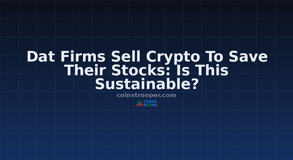 Dat Firms Sell Crypto To Save Their Stocks: Is This Sustainable?