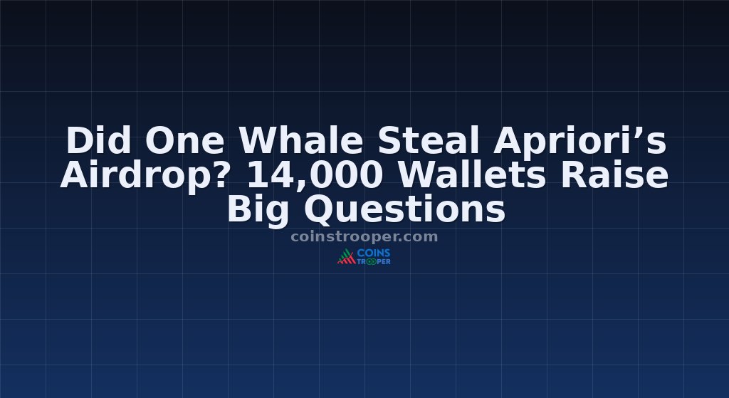 Did One Whale Steal Apriori’s Airdrop? 14,000 Wallets Raise Big Questions