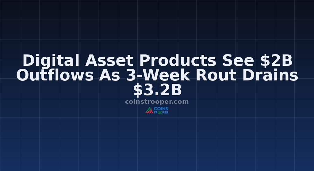 Digital Asset Products See $2B Outflows As 3-Week Rout Drains $3.2B