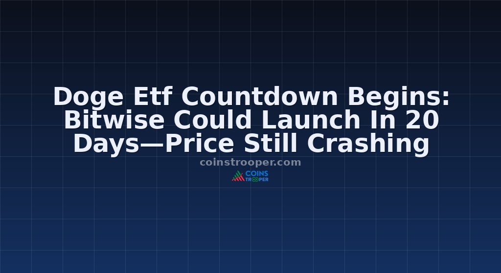 Doge Etf Countdown Begins: Bitwise Could Launch In 20 Days—Price Still Crashing