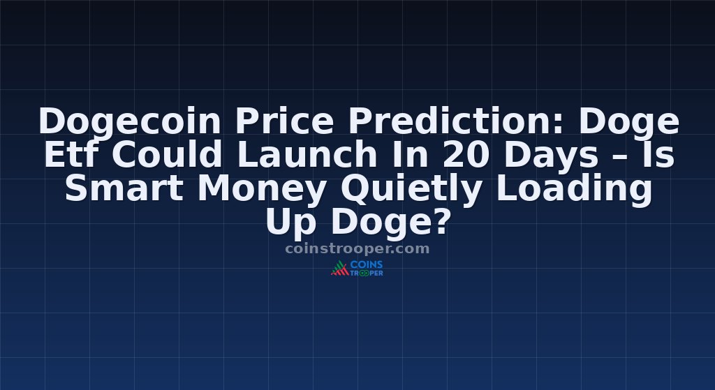 Dogecoin Price Prediction: Doge Etf Could Launch In 20 Days – Is Smart Money Quietly Loading Up Doge?