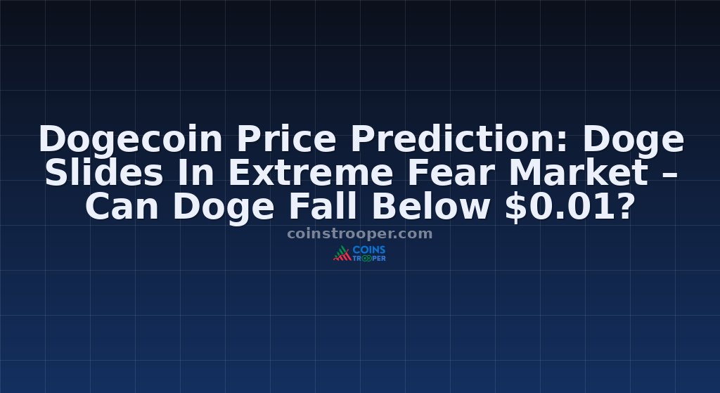 Dogecoin Price Prediction: Doge Slides In Extreme Fear Market – Can Doge Fall Below $0.01?