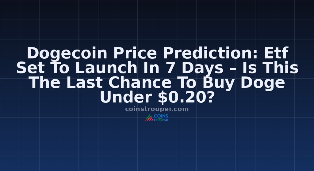Dogecoin Price Prediction: Etf Set To Launch In 7 Days – Is This The Last Chance To Buy Doge Under $0.20?