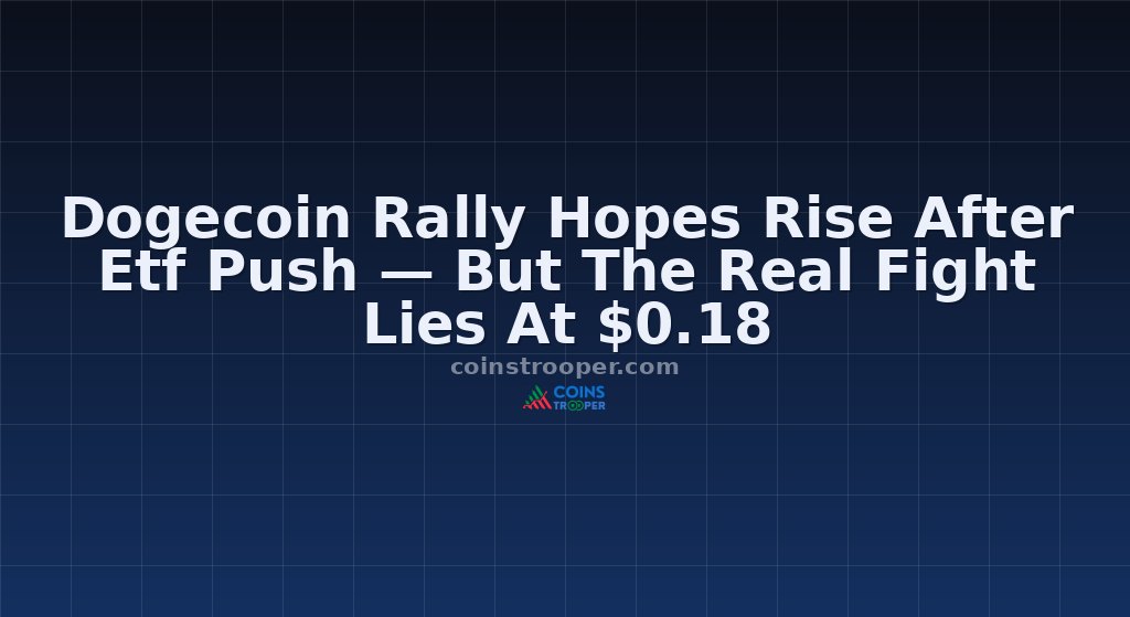 Dogecoin Rally Hopes Rise After Etf Push — But The Real Fight Lies At $0.18