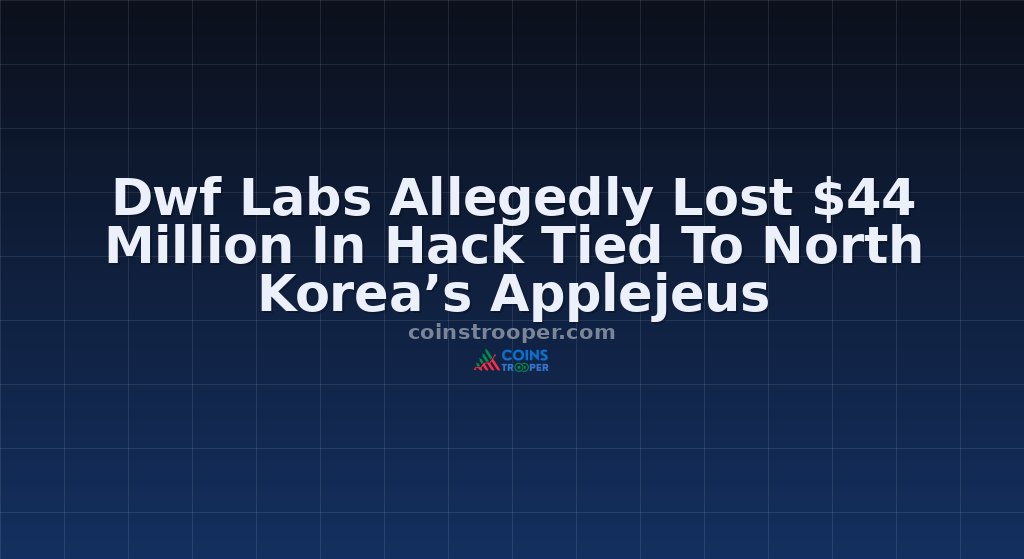 Dwf Labs Allegedly Lost $44 Million In Hack Tied To North Korea’s Applejeus
