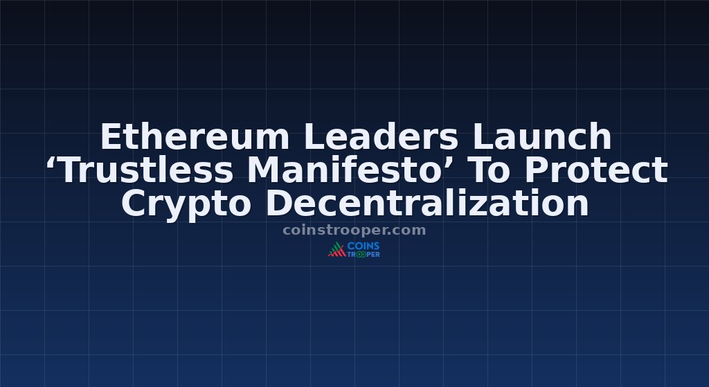 Ethereum Leaders Launch ‘Trustless Manifesto’ To Protect Crypto Decentralization