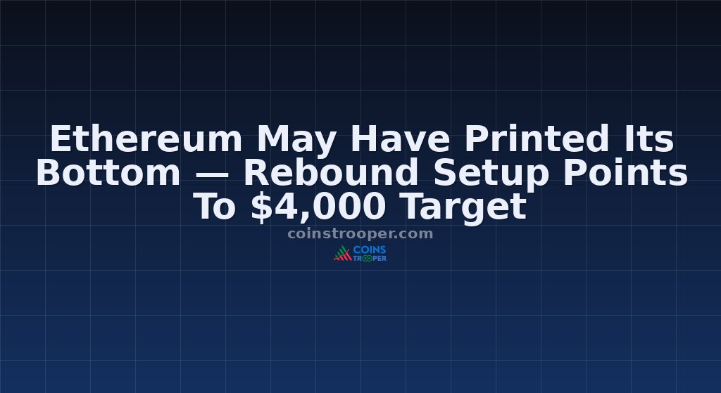 Ethereum May Have Printed Its Bottom — Rebound Setup Points To $4,000 Target