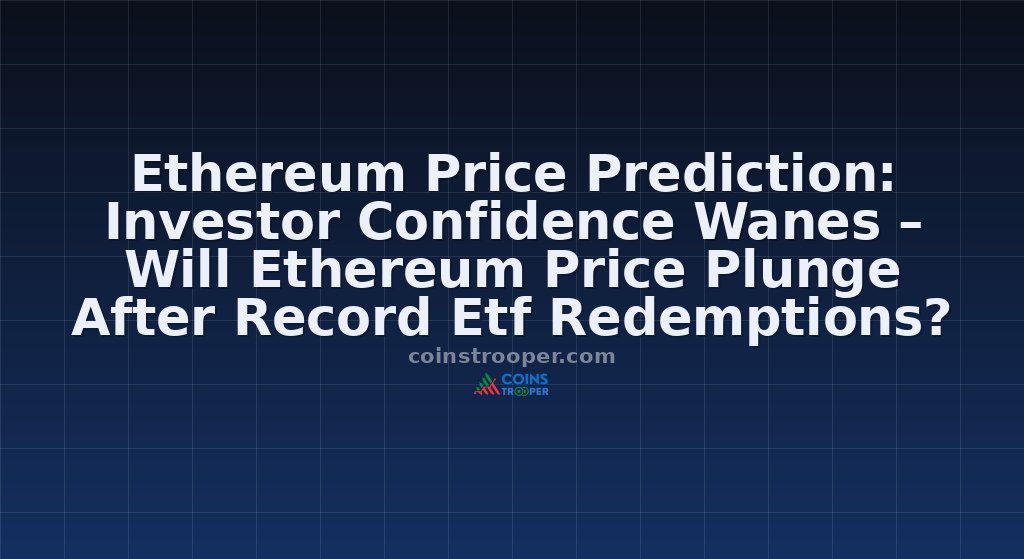 Ethereum Price Prediction: Investor Confidence Wanes – Will Ethereum Price Plunge After Record Etf Redemptions?