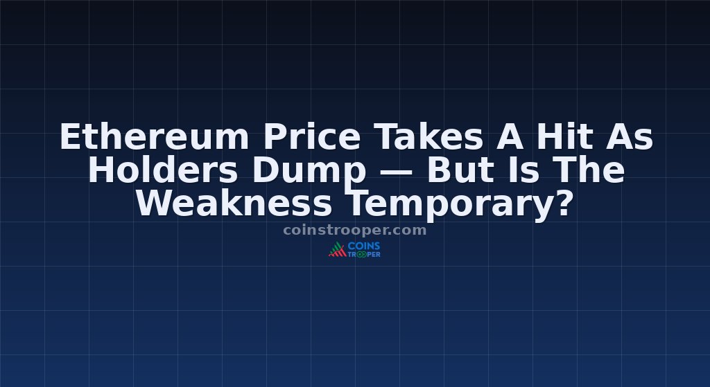 Ethereum Price Takes A Hit As Holders Dump — But Is The Weakness Temporary?