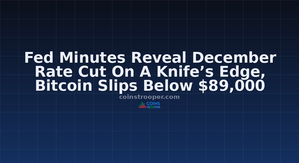 Fed Minutes Reveal December Rate Cut On A Knife’s Edge, Bitcoin Slips Below $89,000