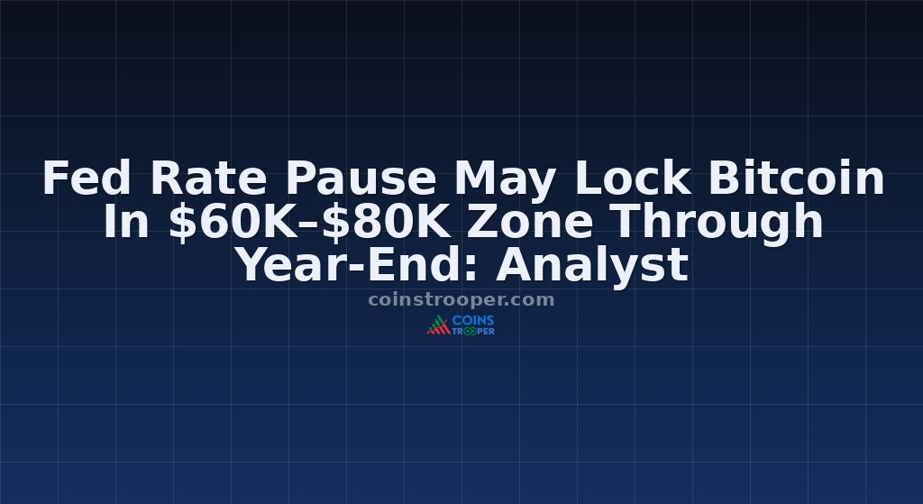 Fed Rate Pause May Lock Bitcoin In $60K–$80K Zone Through Year-End: Analyst