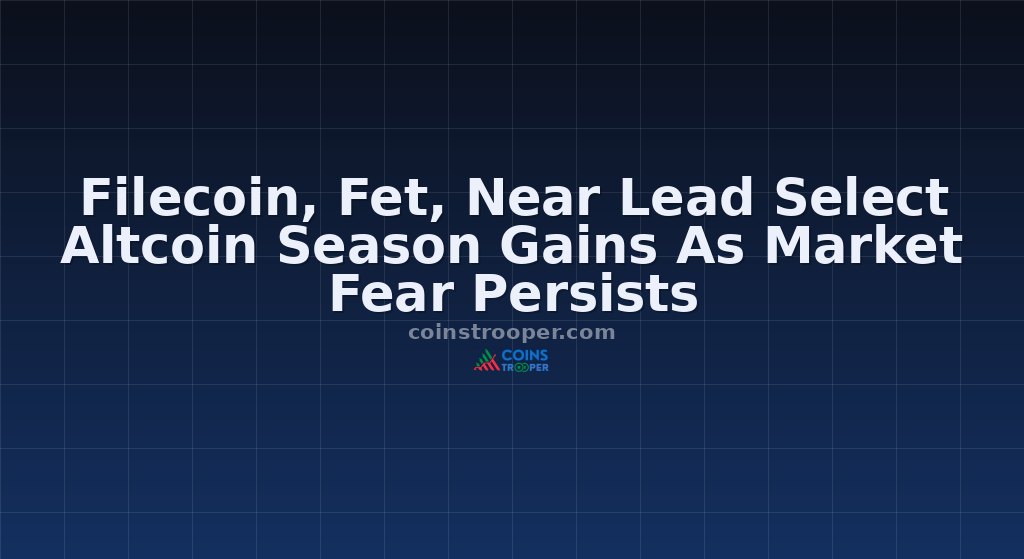 Filecoin, Fet, Near Lead Select Altcoin Season Gains As Market Fear Persists