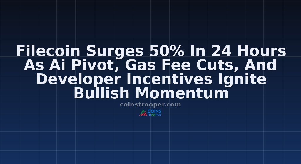 Filecoin Surges 50% In 24 Hours As Ai Pivot, Gas Fee Cuts, And Developer Incentives Ignite Bullish Momentum