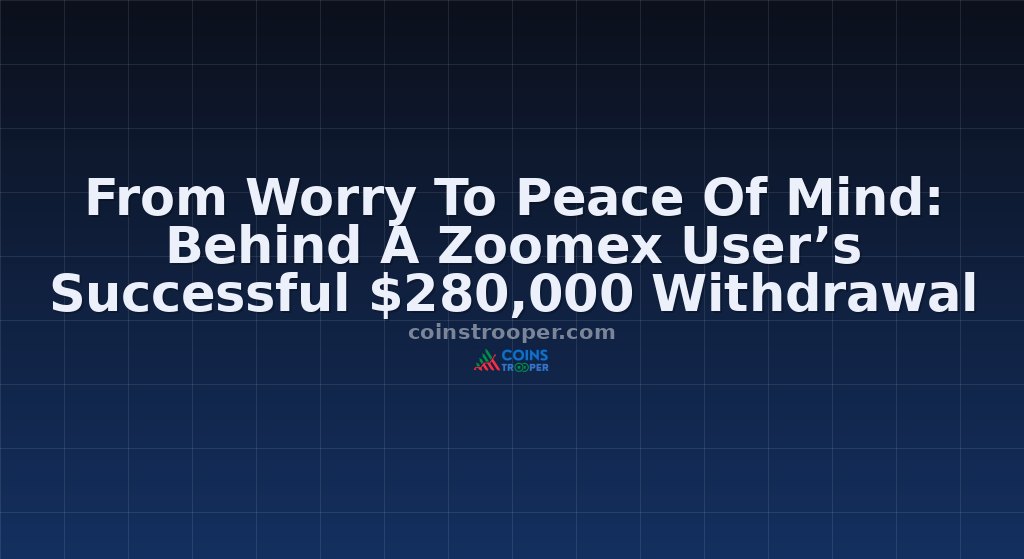 From Worry To Peace Of Mind: Behind A Zoomex User’s Successful $280,000 Withdrawal