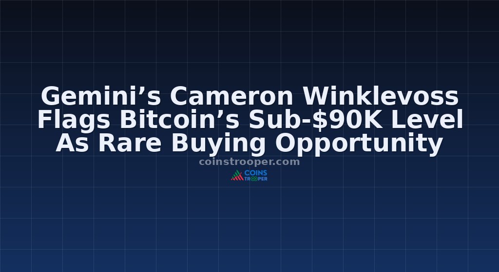 Gemini’s Cameron Winklevoss Flags Bitcoin’s Sub-$90K Level As Rare Buying Opportunity