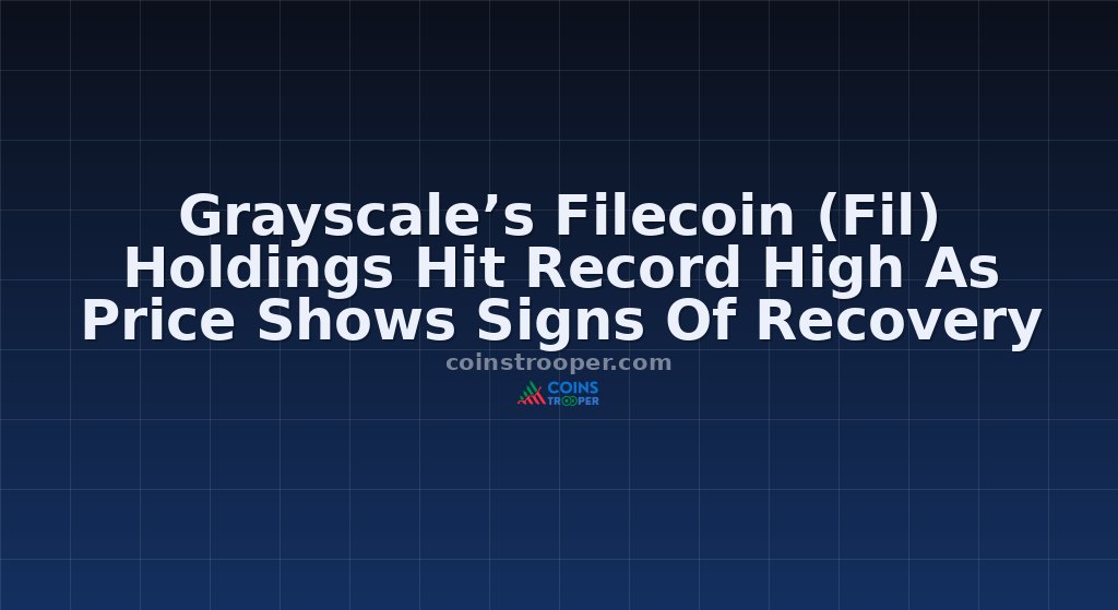 Grayscale’s Filecoin (Fil) Holdings Hit Record High As Price Shows Signs Of Recovery