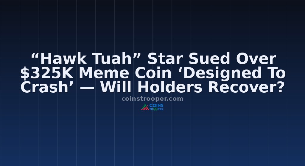 “Hawk Tuah” Star Sued Over $325K Meme Coin ‘Designed To Crash’ — Will Holders Recover?