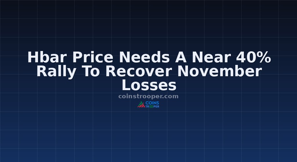 Hbar Price Needs A Near 40% Rally To Recover November Losses