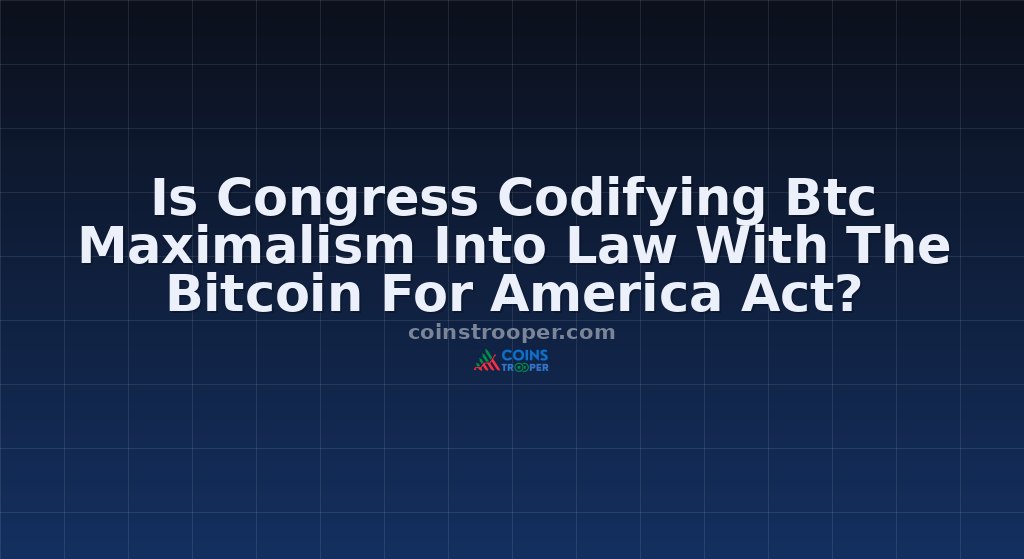 Is Congress Codifying Btc Maximalism Into Law With The Bitcoin For America Act?