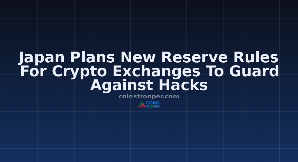 Japan Plans New Reserve Rules For Crypto Exchanges To Guard Against Hacks
