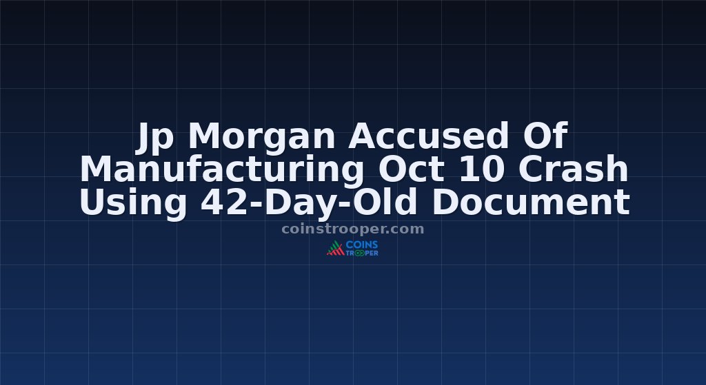 Jp Morgan Accused Of Manufacturing Oct 10 Crash Using 42-Day-Old Document