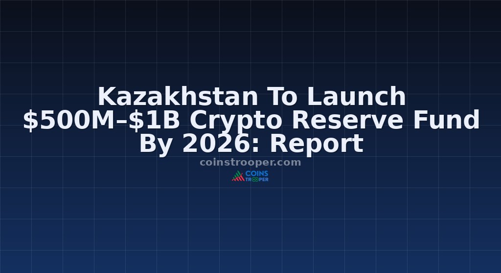 Kazakhstan To Launch $500M–$1B Crypto Reserve Fund By 2026: Report