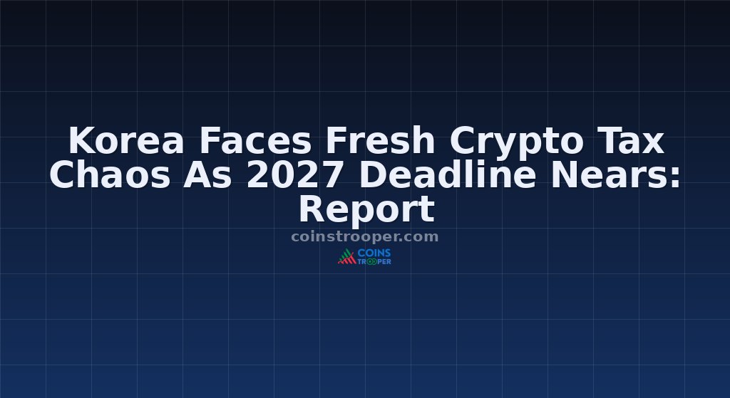 Korea Faces Fresh Crypto Tax Chaos As 2027 Deadline Nears: Report