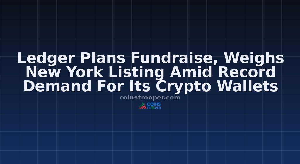 Ledger Plans Fundraise, Weighs New York Listing Amid Record Demand For Its Crypto Wallets