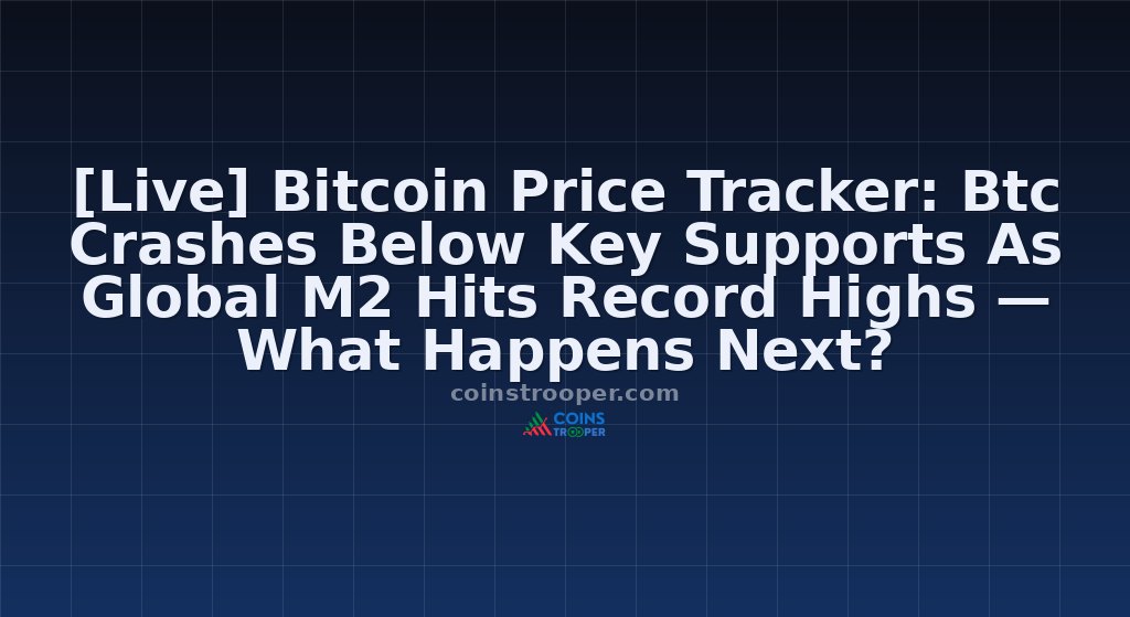 [Live] Bitcoin Price Tracker: Btc Crashes Below Key Supports As Global M2 Hits Record Highs — What Happens Next?