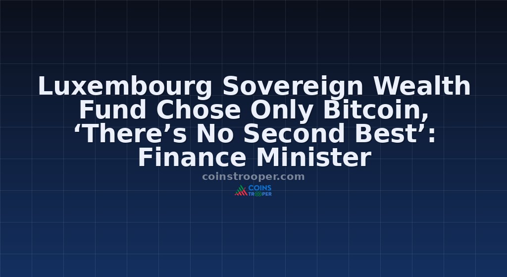 Luxembourg Sovereign Wealth Fund Chose Only Bitcoin, ‘There’s No Second Best’: Finance Minister