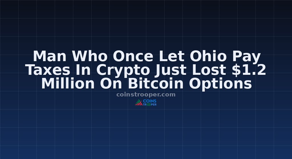 Man Who Once Let Ohio Pay Taxes In Crypto Just Lost $1.2 Million On Bitcoin Options