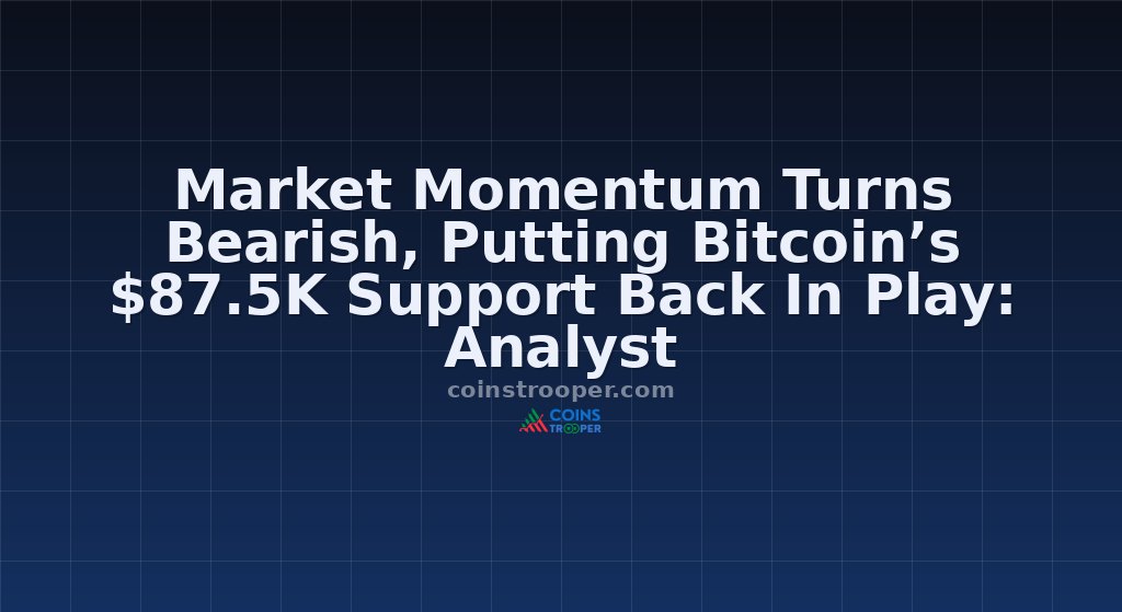 Market Momentum Turns Bearish, Putting Bitcoin’s $87.5K Support Back In Play: Analyst