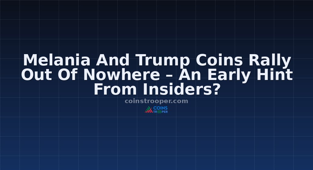Melania And Trump Coins Rally Out Of Nowhere – An Early Hint From Insiders?
