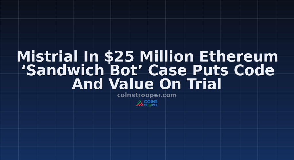 Mistrial In $25 Million Ethereum ‘Sandwich Bot’ Case Puts Code And Value On Trial