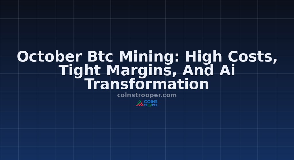 October Btc Mining: High Costs, Tight Margins, And Ai Transformation