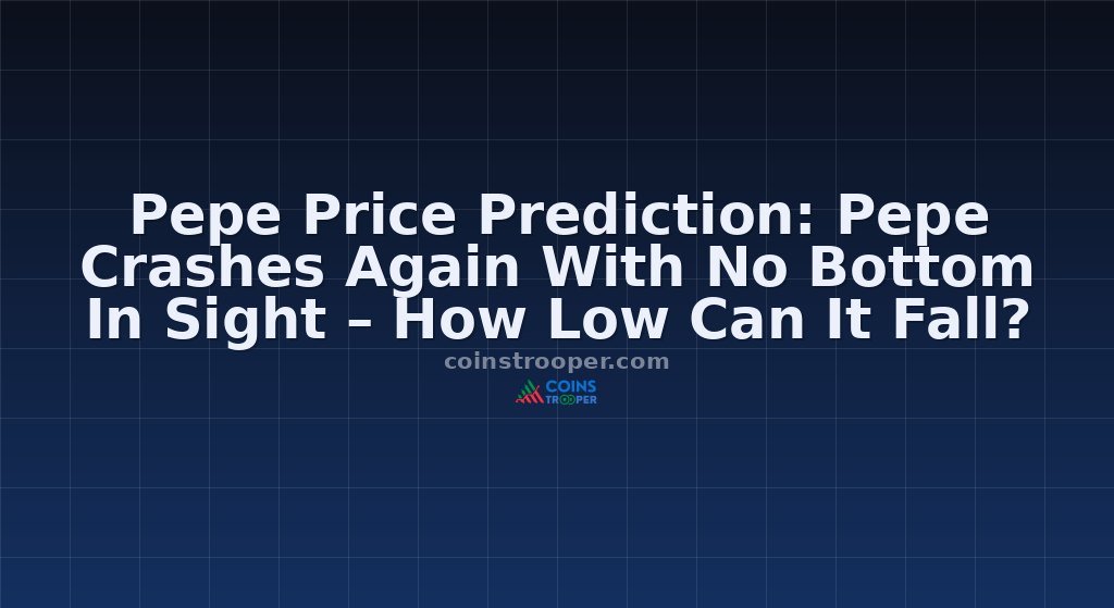 Pepe Price Prediction: Pepe Crashes Again With No Bottom In Sight – How Low Can It Fall?
