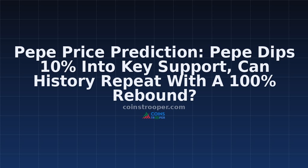Pepe Price Prediction: Pepe Dips 10% Into Key Support, Can History Repeat With A 100% Rebound?