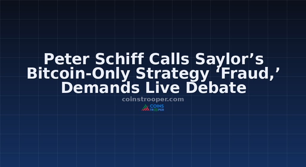 Peter Schiff Calls Saylor’s Bitcoin-Only Strategy ‘Fraud,’ Demands Live Debate