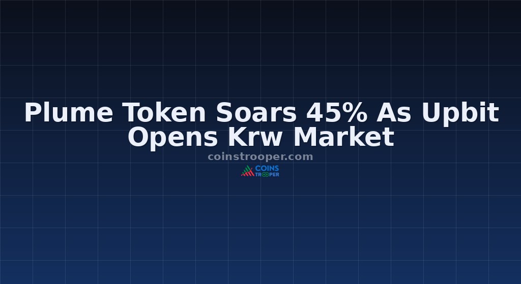 Plume Token Soars 45% As Upbit Opens Krw Market
