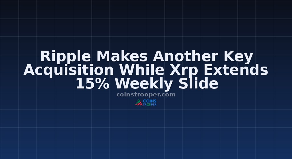 Ripple Makes Another Key Acquisition While Xrp Extends 15% Weekly Slide