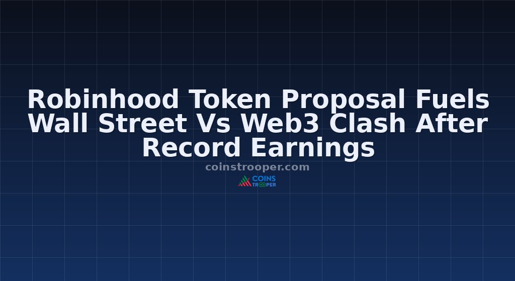 Robinhood Token Proposal Fuels Wall Street Vs Web3 Clash After Record Earnings