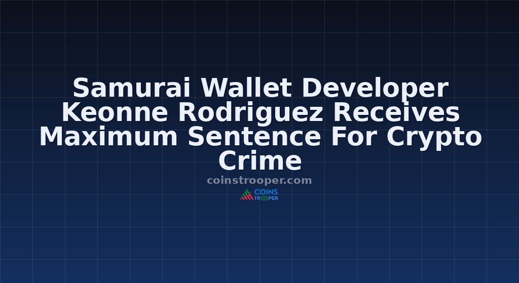 Samurai Wallet Developer Keonne Rodriguez Receives Maximum Sentence For Crypto Crime
